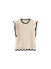 Hollow Knit Tank Top with Ruffle Sleeves - Hauslife