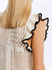 Hollow Knit Tank Top with Ruffle Sleeves - Hauslife