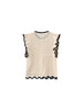 Hollow Knit Tank Top with Ruffle Sleeves - Hauslife