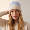 Ida Two Tone Beanie Hat in Light Blue/Cream - Hauslife