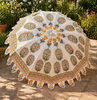 Jaipur Citrus Indian garden parasol — handmade hand block printed cotton canopy — Hauslife