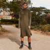 Joey Boucle Roll Neck Midi Dress - Khaki - Hauslife
