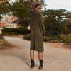 Joey Boucle Roll Neck Midi Dress - Khaki - Hauslife