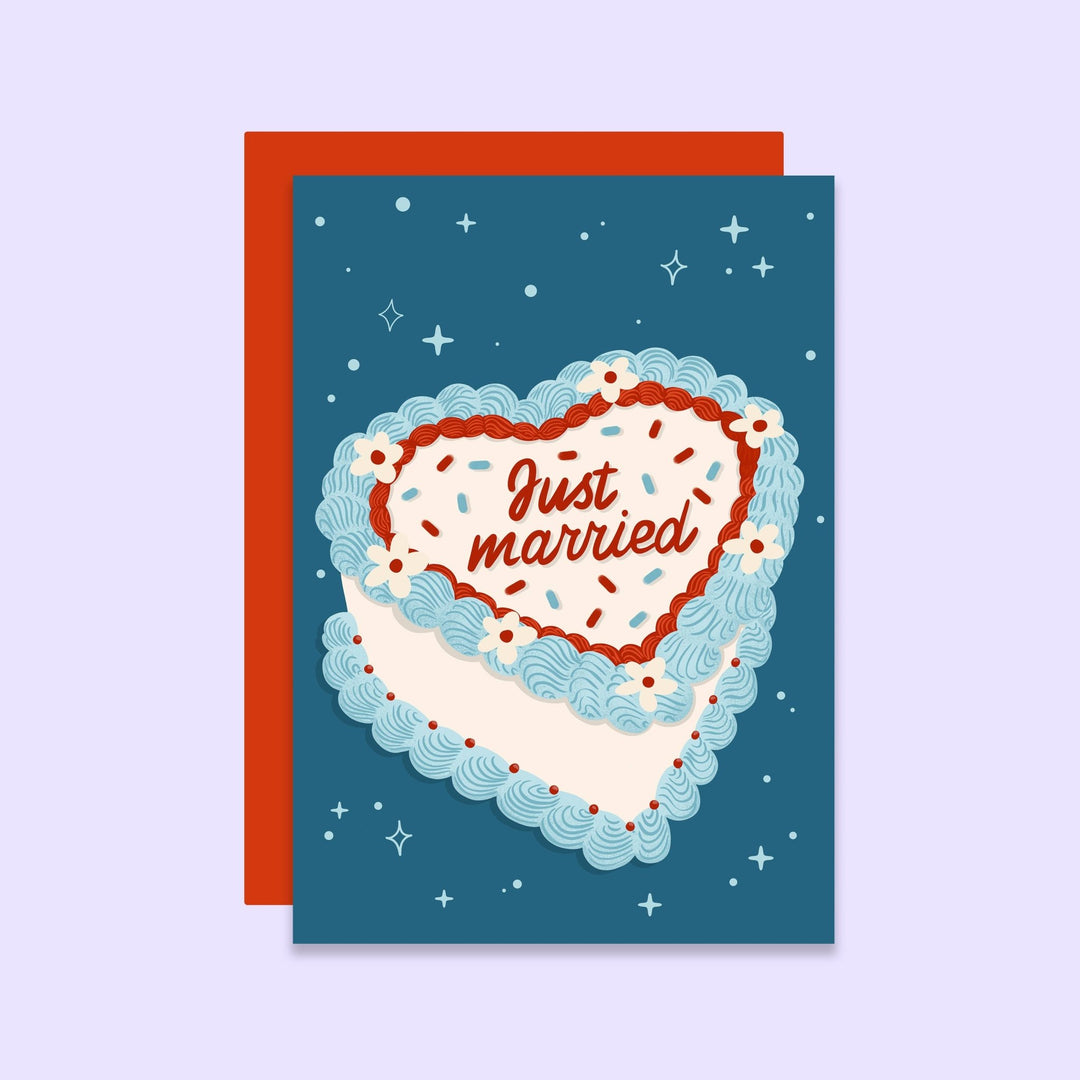 Just Married Vintage Cake Card - Hauslife
