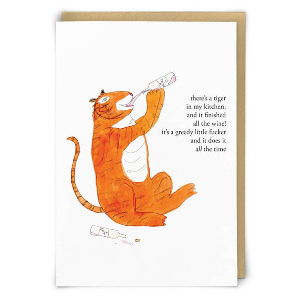 Kitchen Tiger Greetings Card - Hauslife