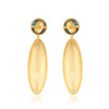 Labradorite Gemstone Earring With Textured 14k Gold Drop - Hauslife