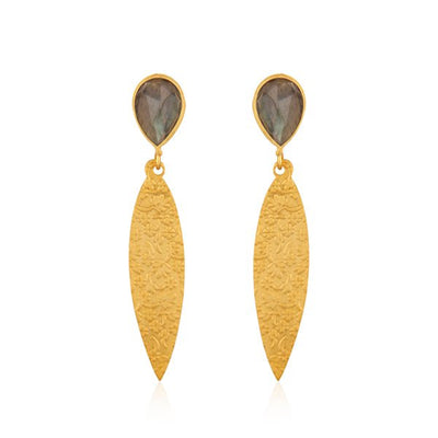 Labradorite & Gold Drop Earrings - Hauslife