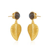 Labradorite & Gold Leaf Drop Earrings - Hauslife