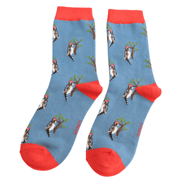 Ladies' Bamboo Socks - Denim Woodpecker - Hauslife