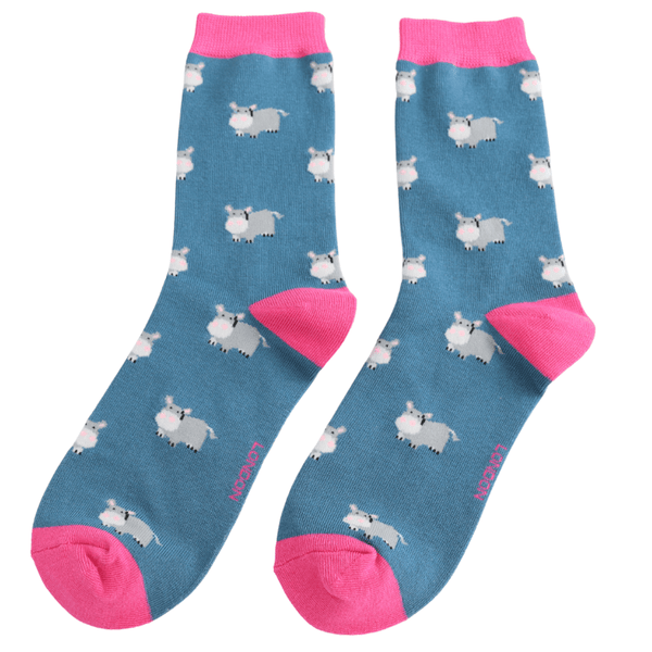 Ladies' Bamboo Socks - Hippos - Hauslife
