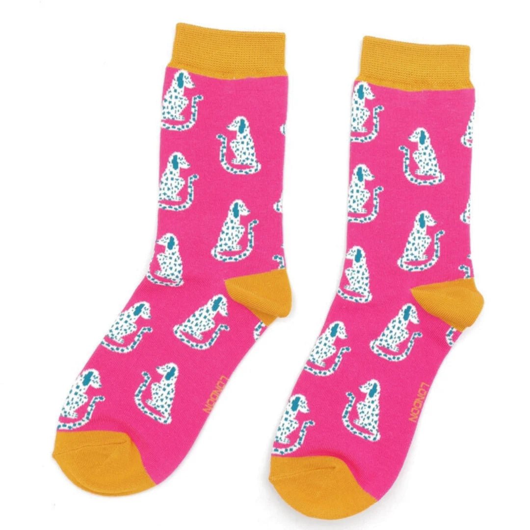 Ladies' Bamboo Socks - Hot Pink Dalmations - Hauslife