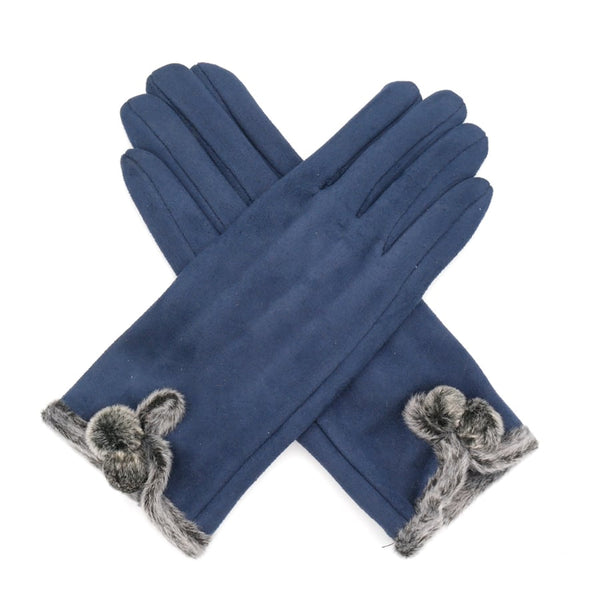 Ladies Navy Touch Screen Gloves - Hauslife