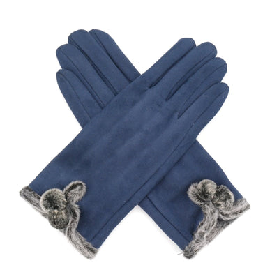 Ladies Navy Touch Screen Gloves - Hauslife