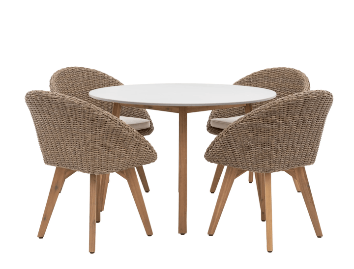 Lansdown 4 Seater Round Garden Dining Set - Hauslife