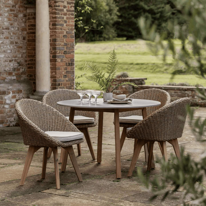 Lansdown 4 Seater Round Garden Dining Set - Hauslife