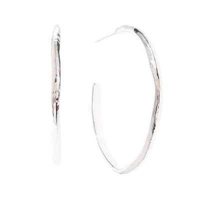 Large Hammered Hoop Earrings - Hauslife