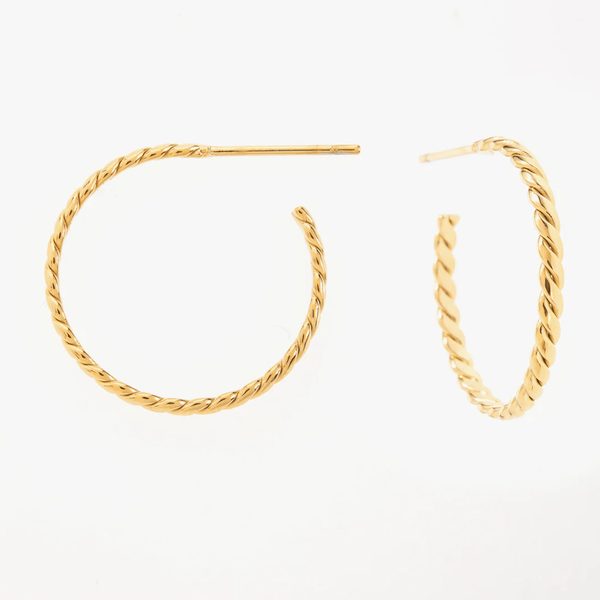 Large Twisted Gold Hoop Earrings - Hauslife