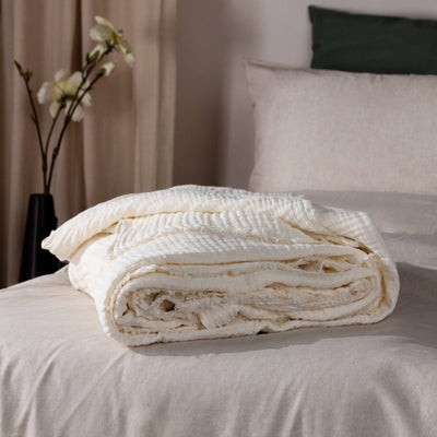 Lark Muslin Cotton Throw White - Hauslife