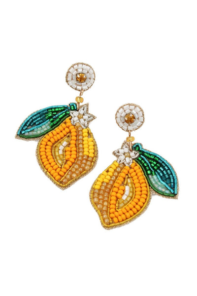 Lemon Beaded Earrings - Hauslife