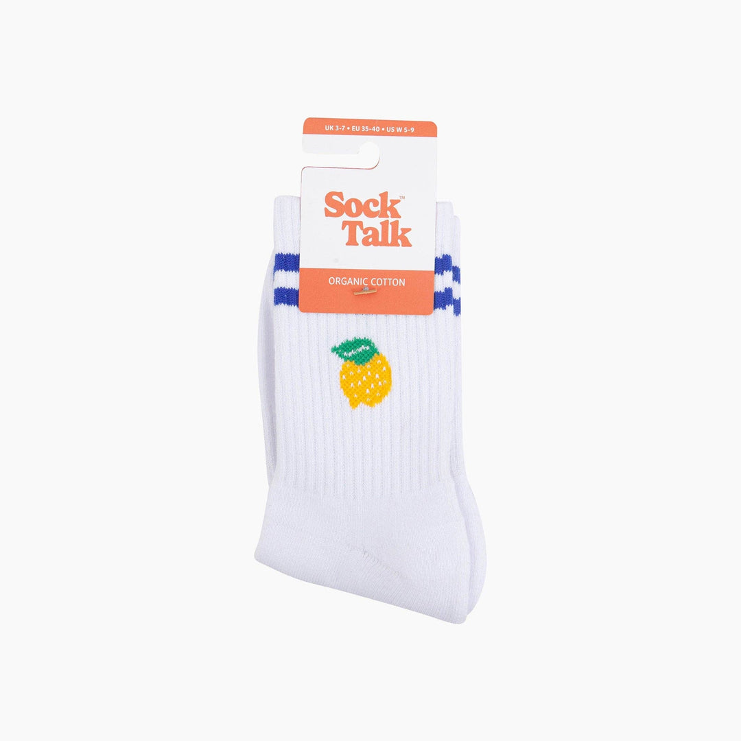 Lemon Organic Cotton Ribbed Sports Socks - Hauslife