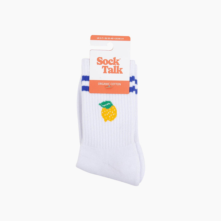 Lemon Organic Cotton Ribbed Sports Socks - Hauslife