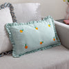 Les Fruites Embroidered Ruffle Cushion Orange - Hauslife