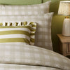 Linen Stripe Printed Ruffle Cushion Linen/Olive - Hauslife