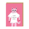 Live Laugh Love Cat Greeting Card - Hauslife