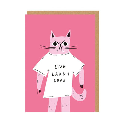 Live Laugh Love Cat Greeting Card - Hauslife