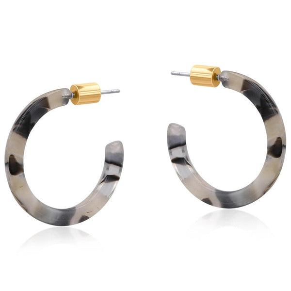 Livia Thin Resin Hoop Earrings - Hauslife