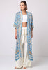 Long Sleeve Maxi Kimono in Blue Paisley Print - Hauslife