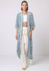 Long Sleeve Maxi Kimono in Blue Paisley Print - Hauslife
