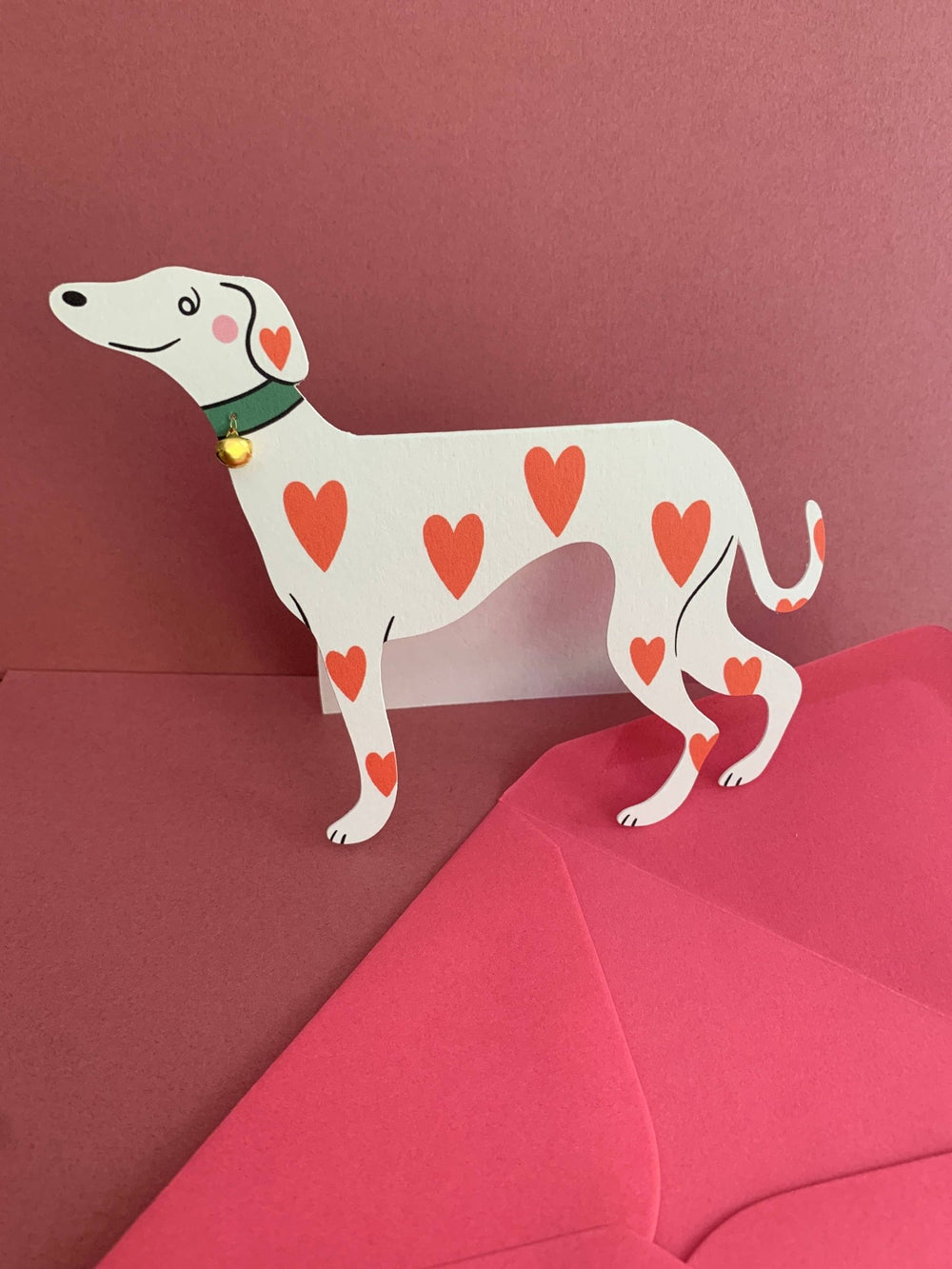 Loveheart Whippet Dog Greeting Card - Hauslife