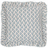 Lulah Block Printed Ruffle Cushion Linen/Blue - Hauslife