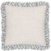 Lulah Block Printed Ruffle Cushion Linen/Blue - Hauslife
