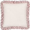 Lulah Block Printed Ruffle Cushion Linen/Red - Hauslife