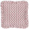 Lulah Block Printed Ruffle Cushion Linen/Red - Hauslife