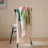 Maisie Checked Tasselled Throw Aqua Blossom - Hauslife