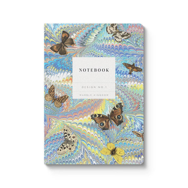 Marble Butterfly Blue Premium Paperback Notebook (A5) (12224) - Hauslife