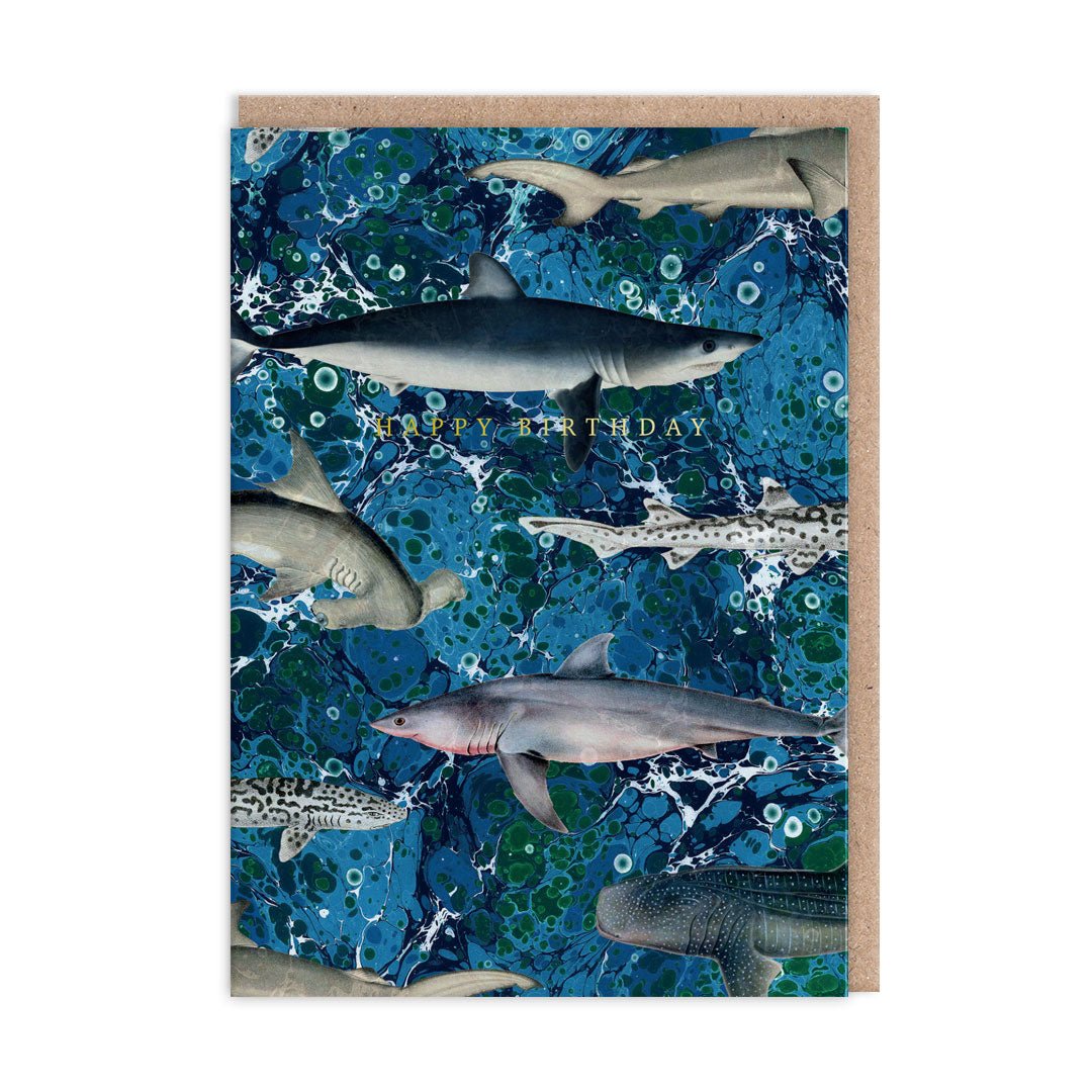 Marble Sharks Greeting Card - Hauslife
