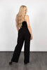 Margot Wide Leg Trouser - Black/Gold, Wavy Stripe - Hauslife