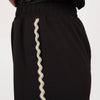 Margot Wide Leg Trouser - Black/Gold, Wavy Stripe - Hauslife