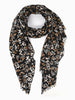 Marie Lightweight Scarf - Black, Floral Foil - Hauslife