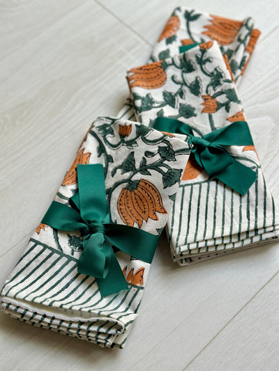 Marigold Handblock Napkin Pair - Hauslife
