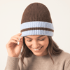 Martha Beanie Hat in Brown/Blue - Hauslife