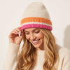 Martha Striped Beanie Hat in Orange/Pink - Hauslife