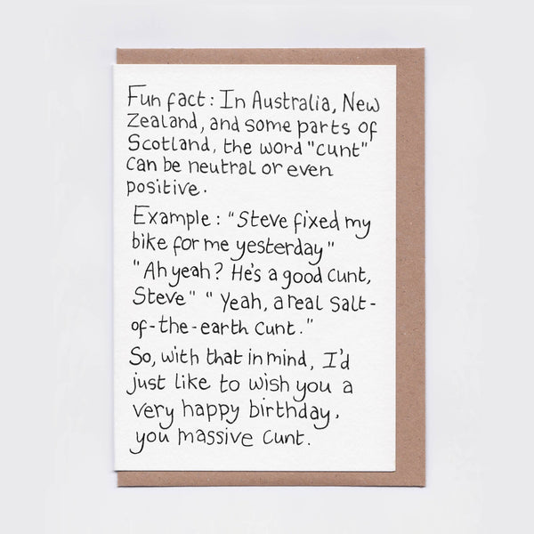 Massive C*nt Birthday Card - Hauslife