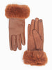 Maya Faux Fur Cuff Gloves - Tan, PU - Hauslife