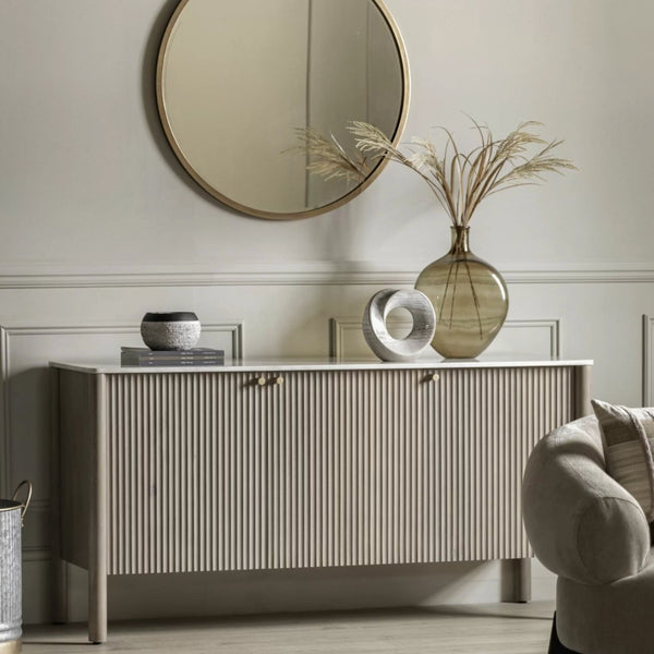 Mela Fluted Marble Sideboard - Hauslife