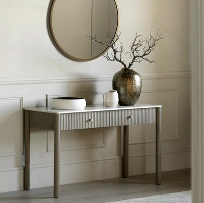 Mela Fluted Two Drawer Console Table - Hauslife
